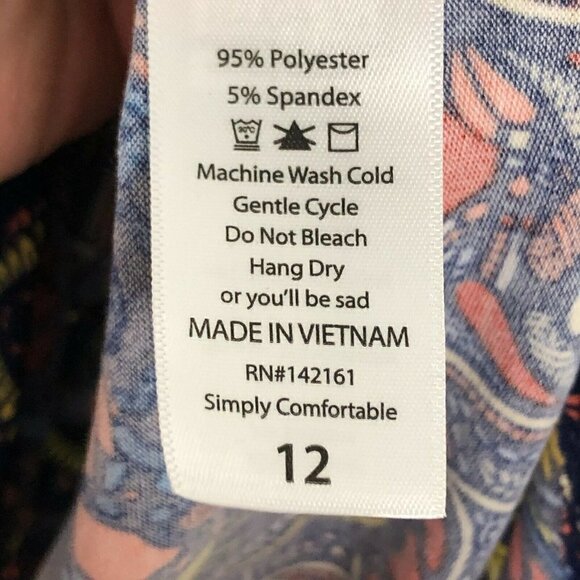 LULAROE Gracie Floral & Striped Tunic Top - NWT's - Picture 6 of 8